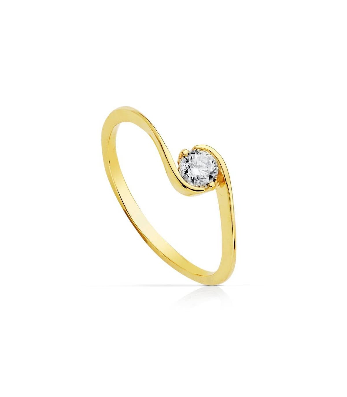 Solitär Ring mit Zirkonia Gold 18K /750er 19419-OA
