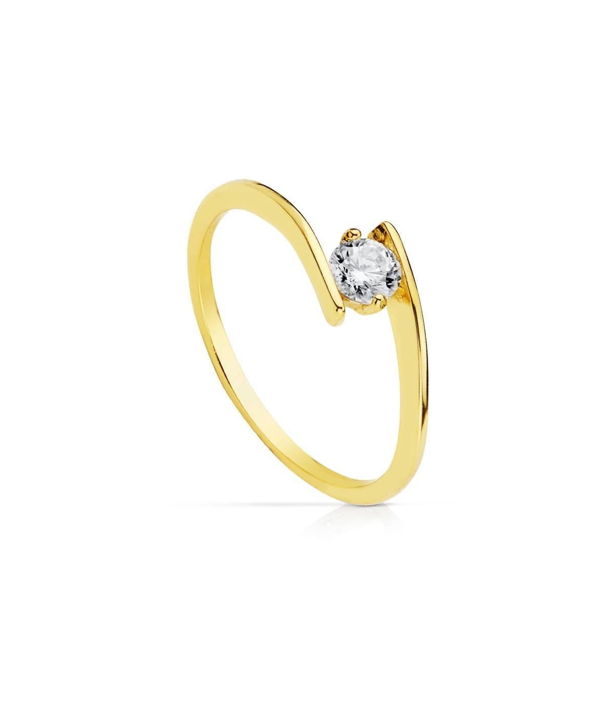 Solitario Blanca oro giallo 18kt
