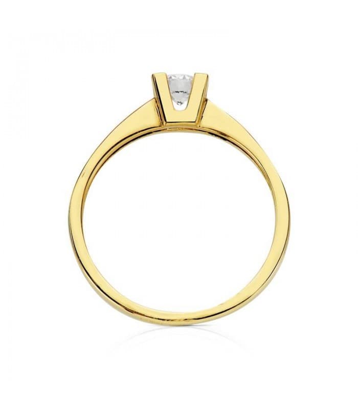 Solitario Bianca Oro Amarillo 18 kilates - Anillo de compromiso, anillo pedida mano mujer