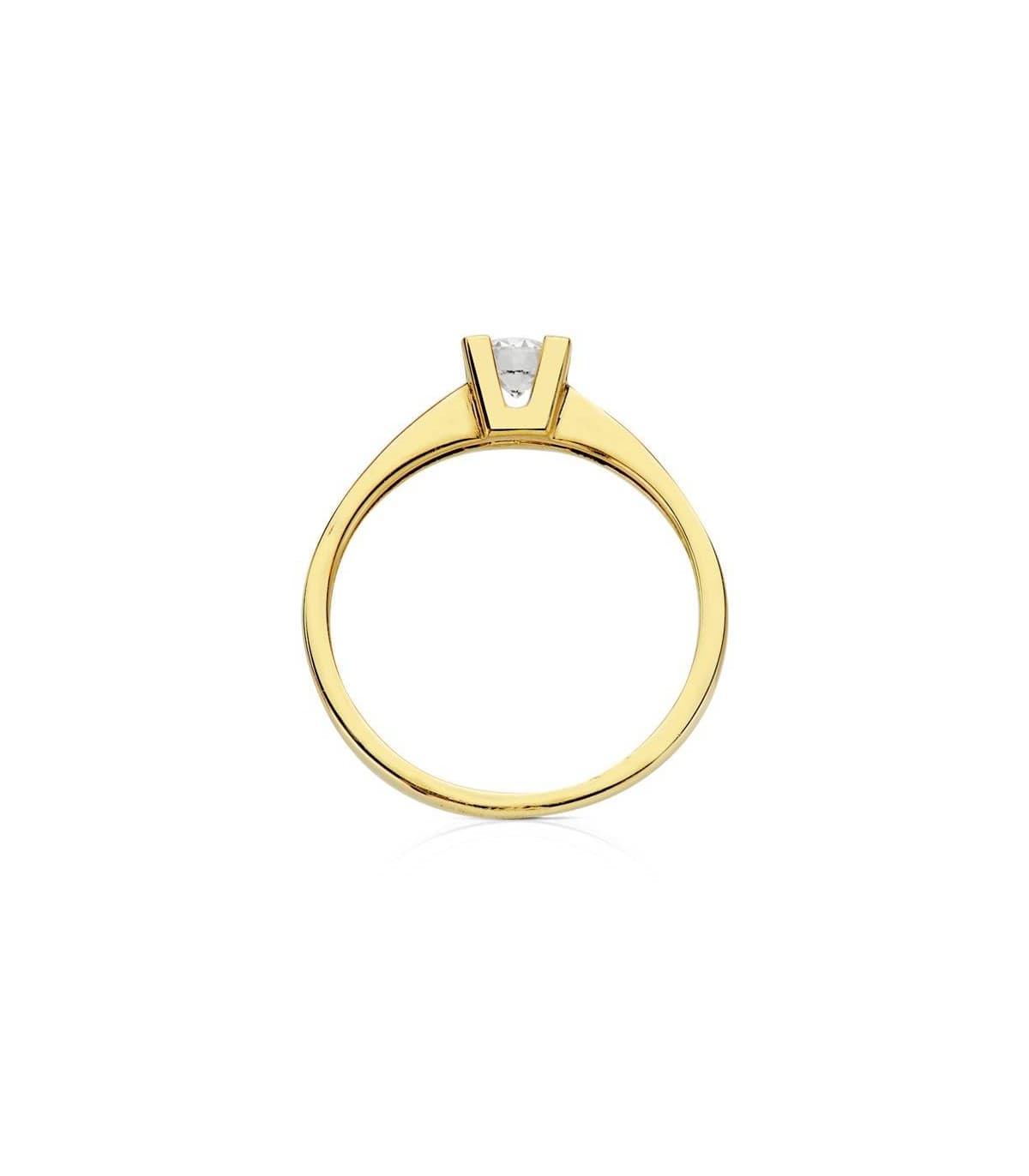 Solitario Bianca Oro Amarillo 18 kilates - Anillo de compromiso, anillo pedida mano mujer
