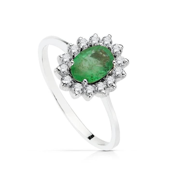Bague or blanc Zaida Émeraude 18 Carats