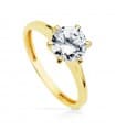 Solitär Ring mit Zirkonia Gold 18K /750er 19428-OA