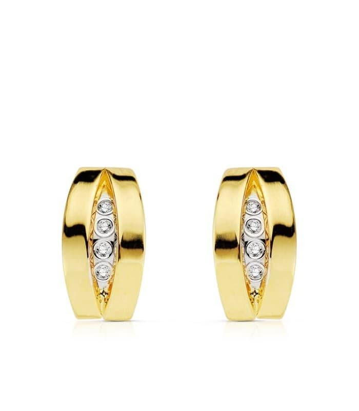 Pendiente oro bicolor Matilda 18 Ktes
