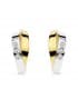 Orecchini in oro bicolore 18 kt, fascia bombata, chiusura scatto | Gioielli online Donna - Sandi