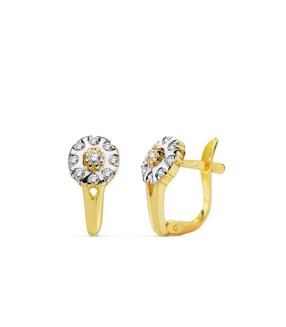 Boucles d'oreilles or bicolore Florida 18 Carats