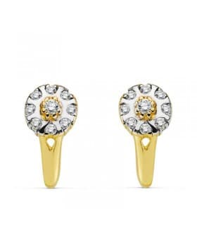 Pendientes oro bicolor Florida 18 Ktes