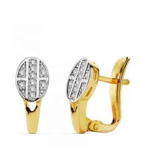 Pendientes oro bicolor Erika 18 Ktes