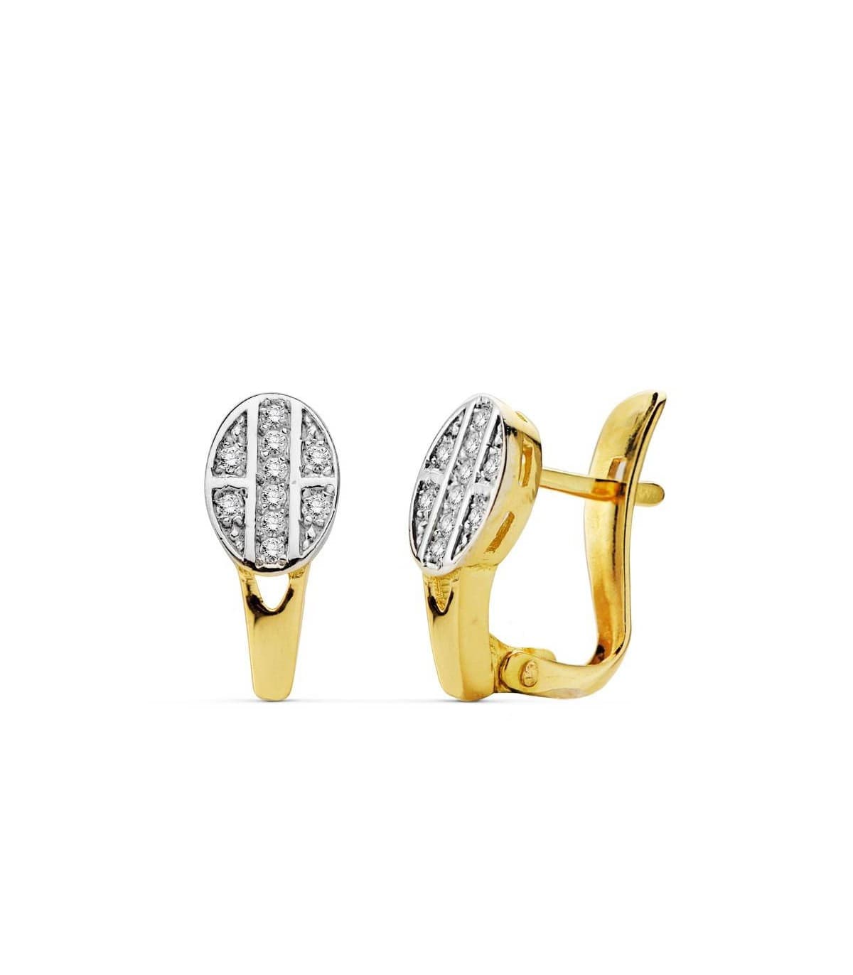 Pendientes oro bicolor Erika 18 Ktes