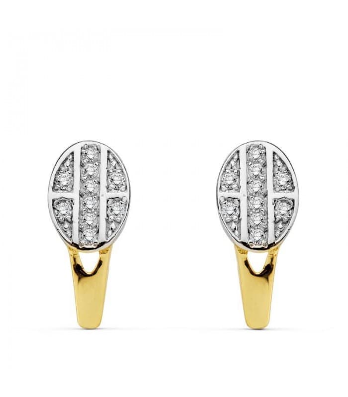 Pendientes oro bicolor Erika 18 Ktes