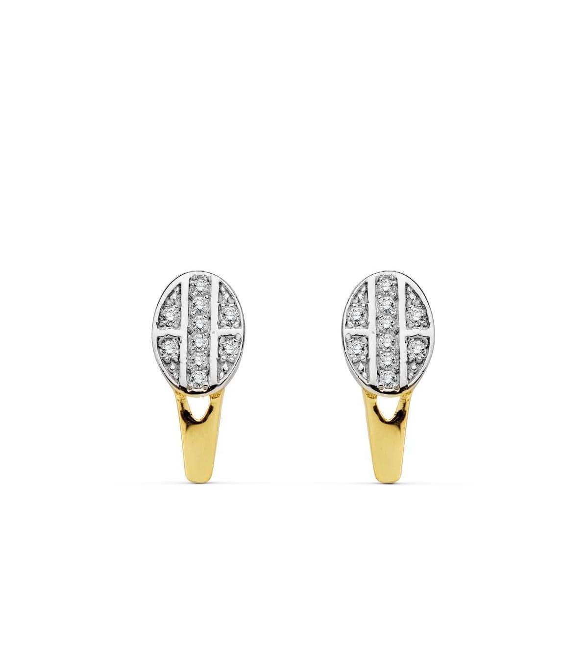 Pendientes oro bicolor Erika 18 Ktes