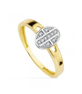 Bague or bicolore Erika 18 carats. Bagues pour filles, bijoux en ligne.