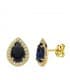 Ohrstecker mit Zirkonia Blau, Tropfen, aus 750 Gelbgold 18K | Ohrringe Damen Gold
