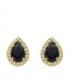 Orecchini in oro 18 Kt Acacia blu 10 mm, ideale per donna, rosetta a goccia con zirconi.