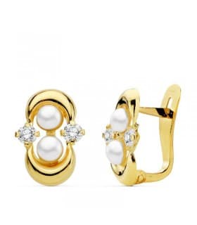 Pendientes oro amarillo Nerea 18 Ktes
