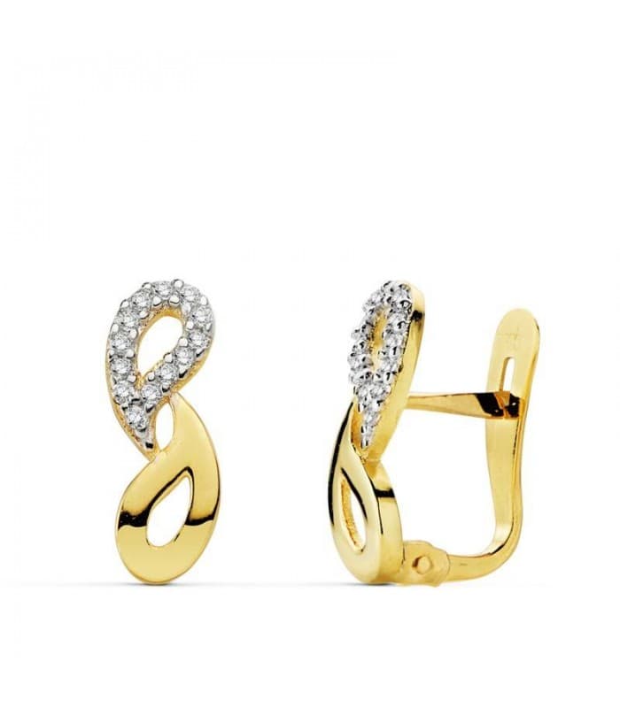 Pendientes oro bicolor Rocío 18 Ktes
