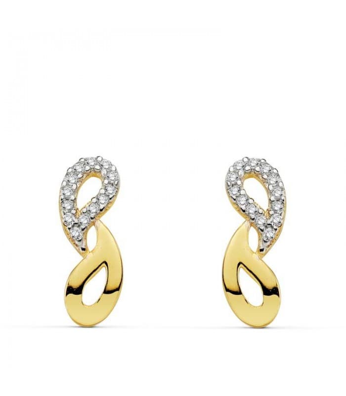 Pendientes oro bicolor Rocío 18 Ktes