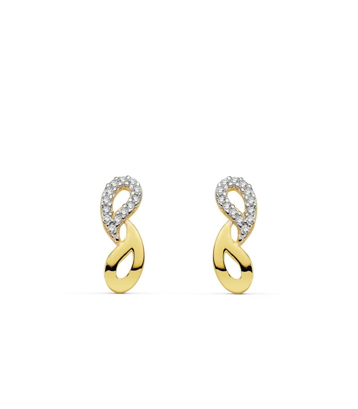 Pendientes oro bicolor Rocío 18 Ktes
