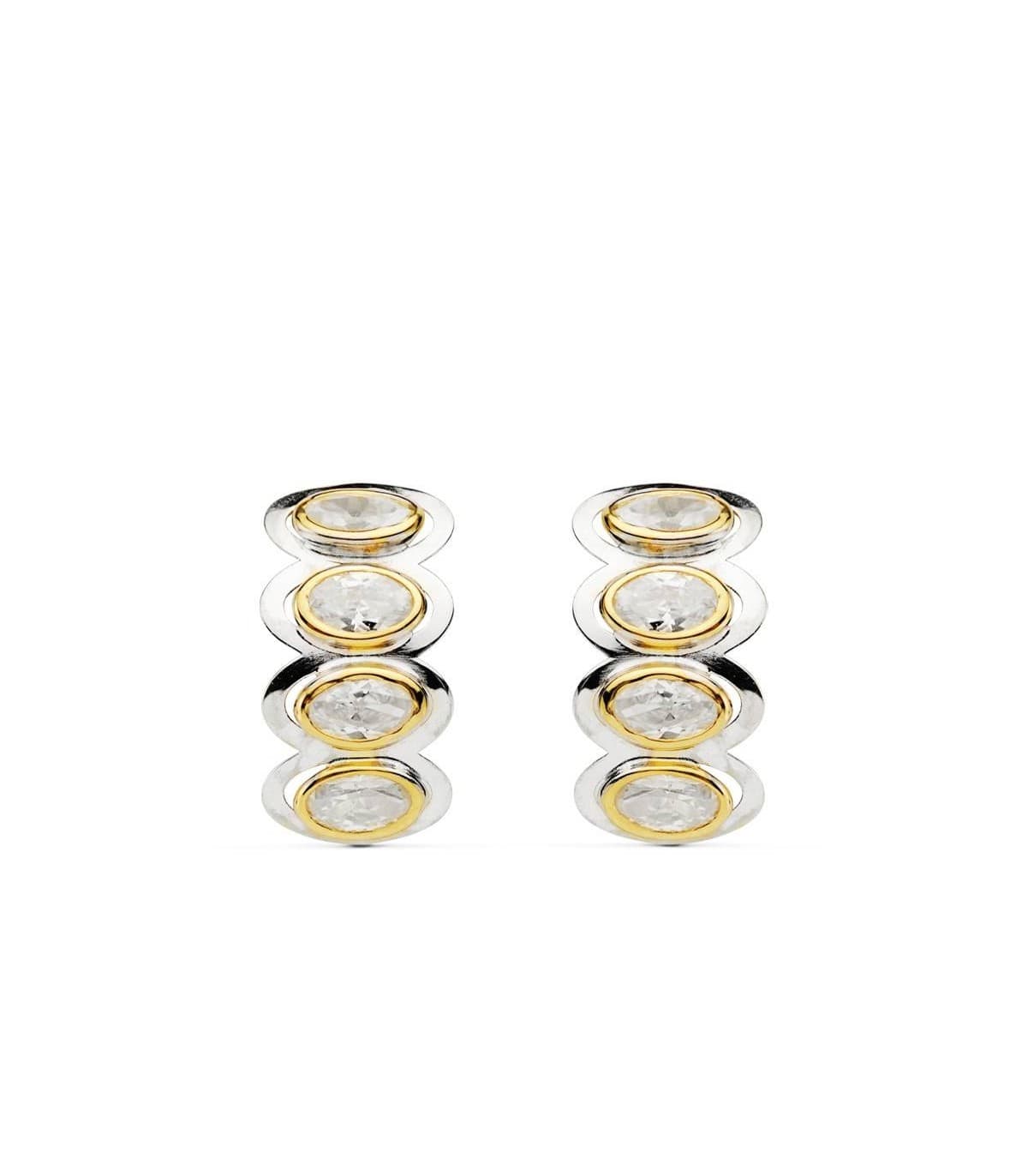 Pendientes oro bicolor Francisca 18 Ktes