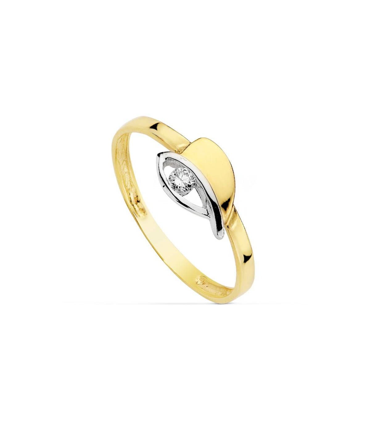 Sortija oro bicolor Vela 18 Ktes