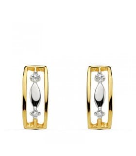 Pendientes oro bicolor Sisiu 18 Ktes