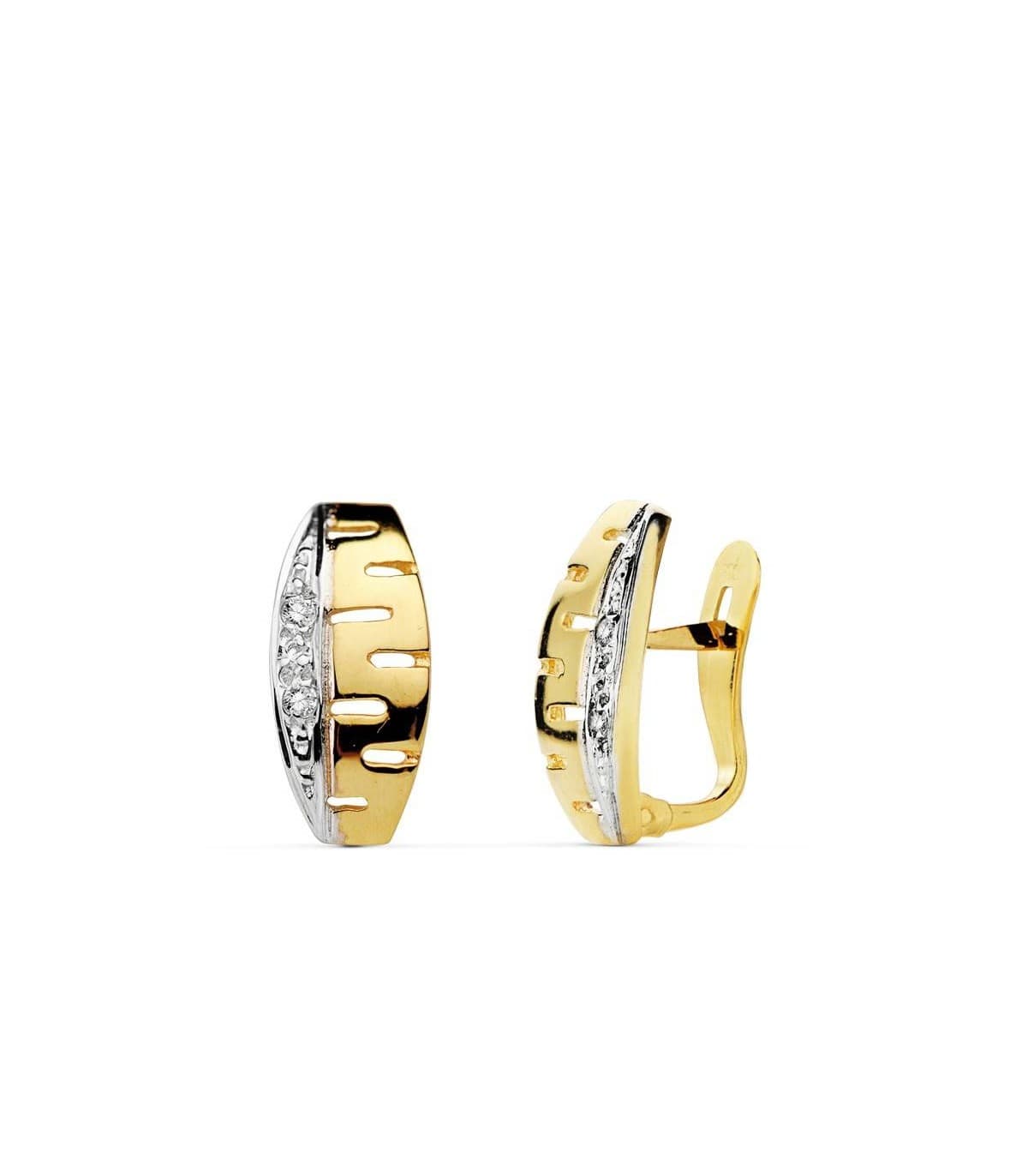 Pendientes oro bicolor Sansy 18 Ktes