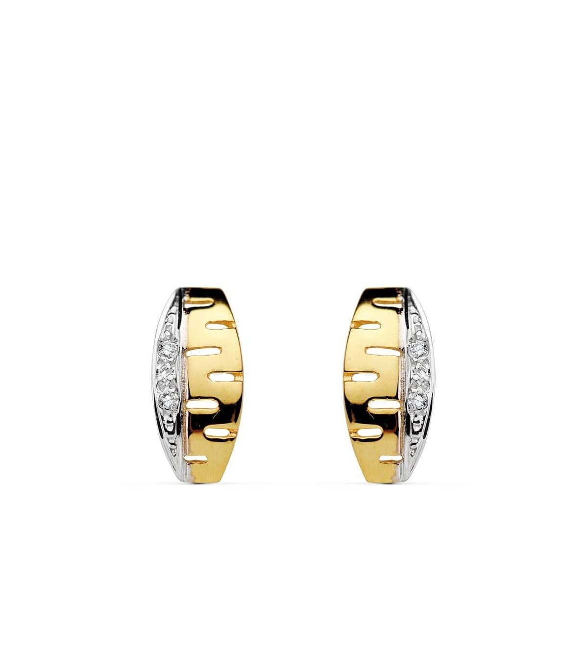 Pendientes oro bicolor Sansy 18 Ktes