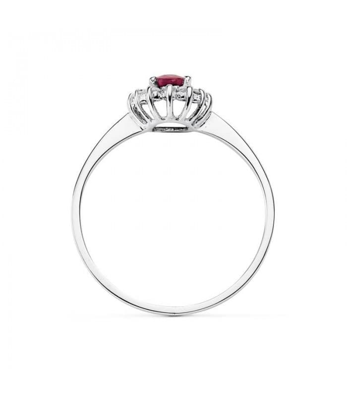 Diamantring mit Rubin Jasmin Weißgold 750