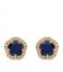 Orecchini in oro giallo Celia blu 18 Kt, orecchini da donna con pietre colorate, forma di fiore.