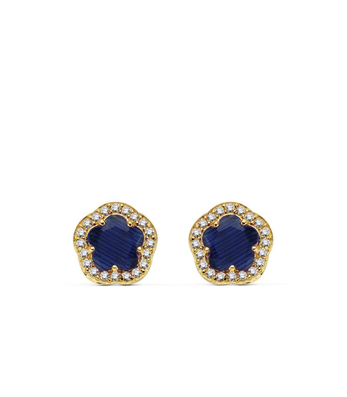 Boucles d'oreilles Celia bleue 18 Carats
