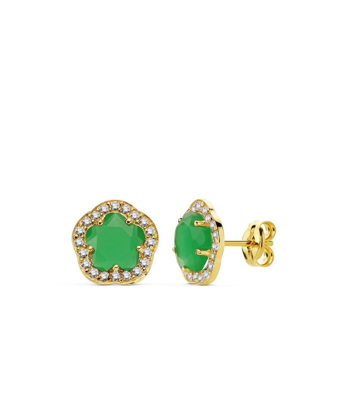 Pendiente Celia verde 18 Ktes