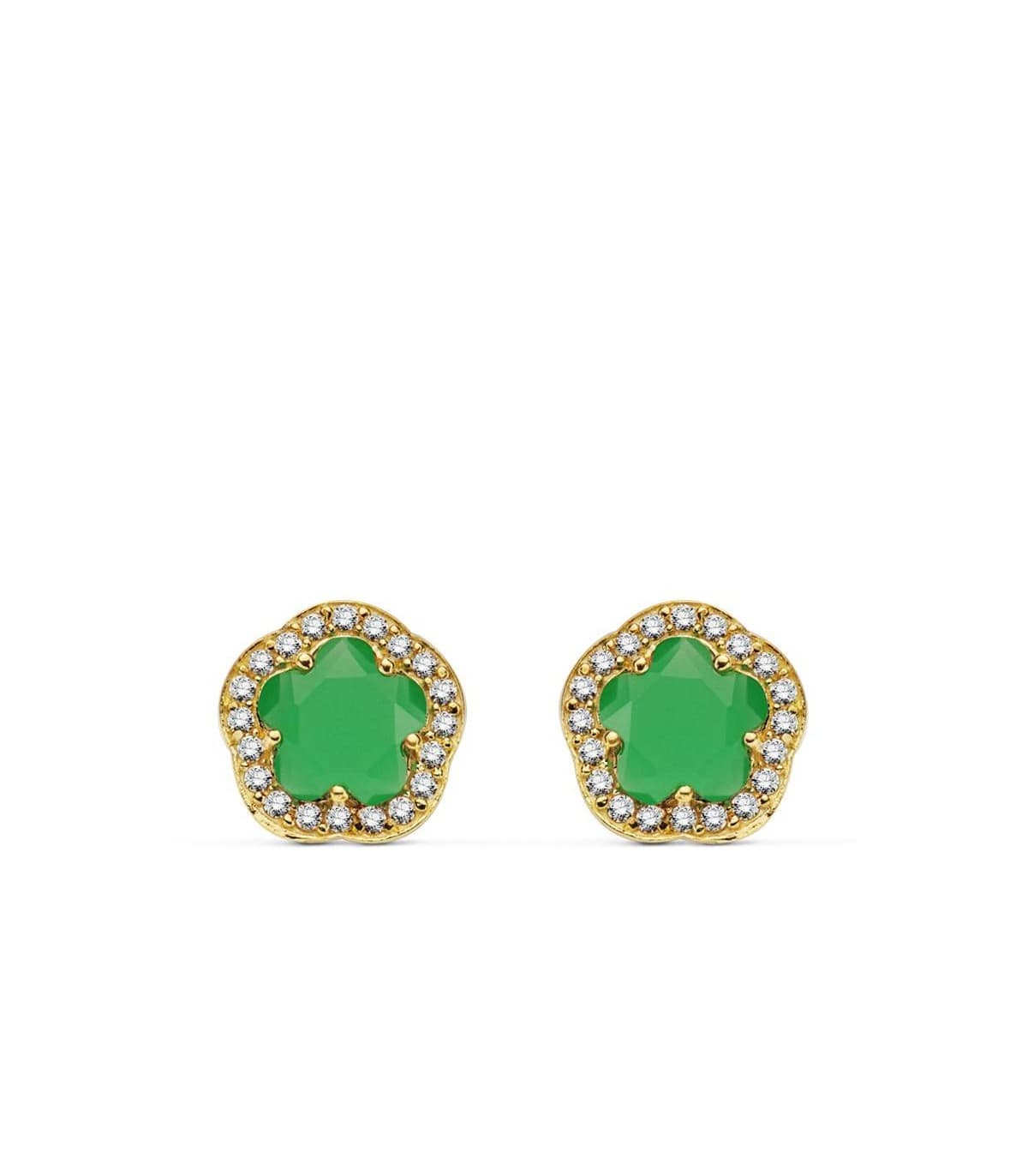 Pendiente Celia verde 18 Ktes