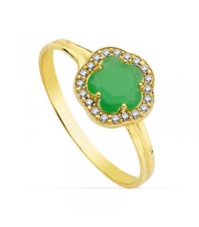 Sortija Celia verde 18 Ktes