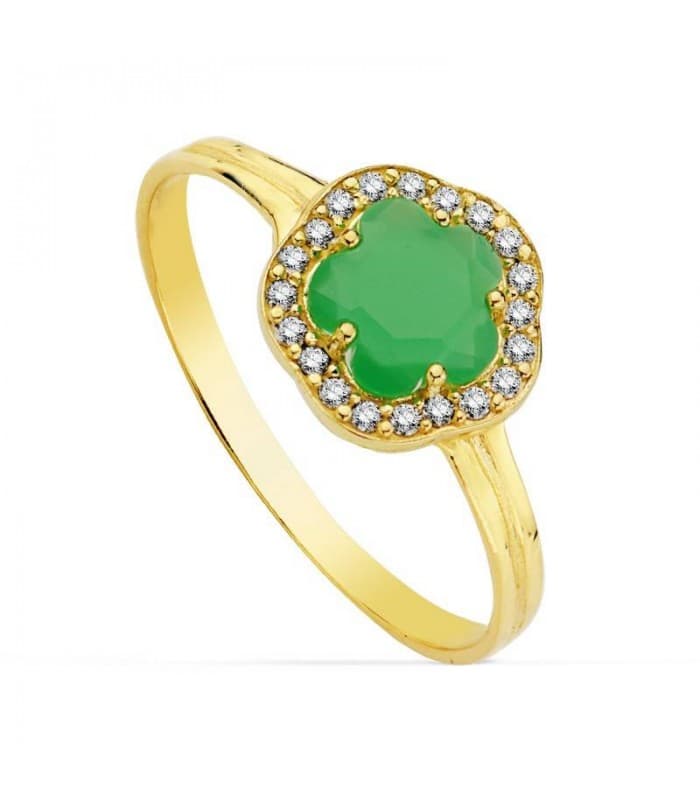 Sortija Celia verde 18 Ktes