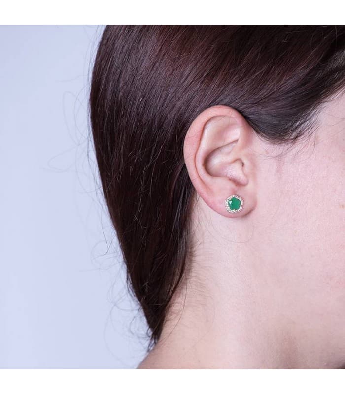 Pendiente Celia verde 18 Ktes