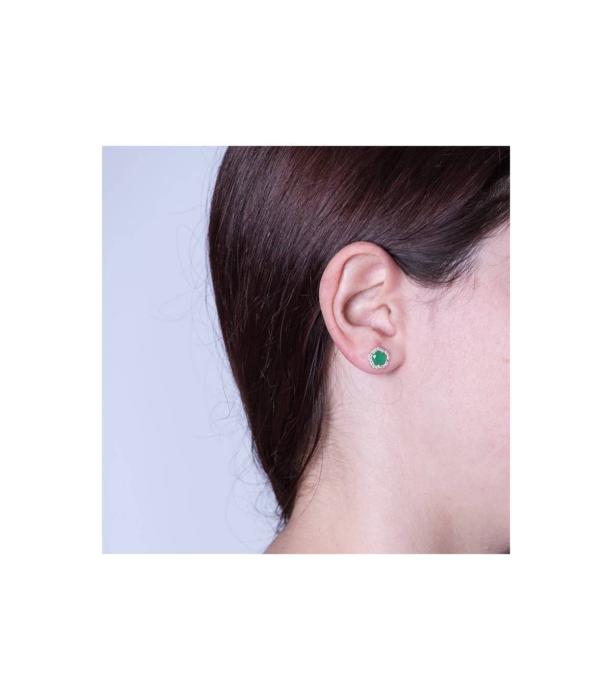 Pendiente Celia verde 18 Ktes