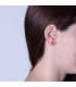 Ohrstecker Blumen, Zirkonia Rot - Ohrringe Damen Gold 18K