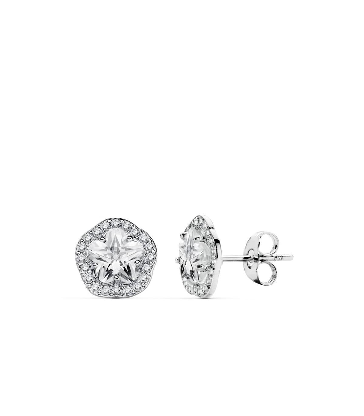 Pendiente oro blanco Candas 18 Ktes