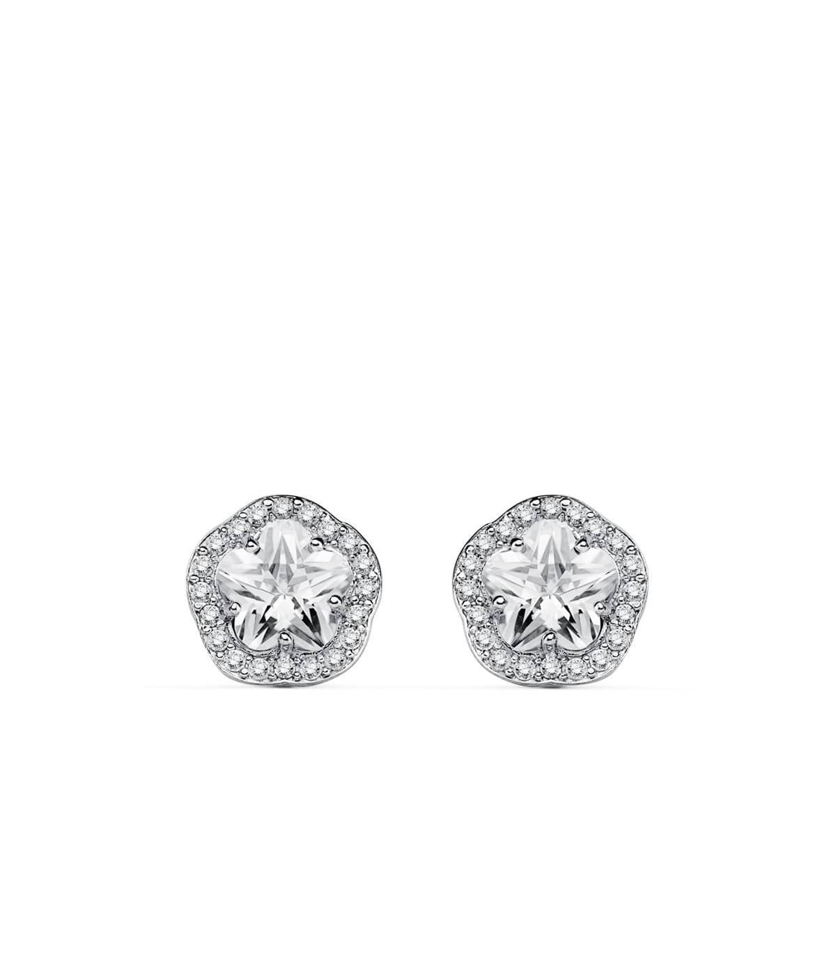 Pendiente oro blanco Candas 18 Ktes