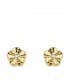 Boucles d'oreilles or jaune Renet fleur 18 Carats