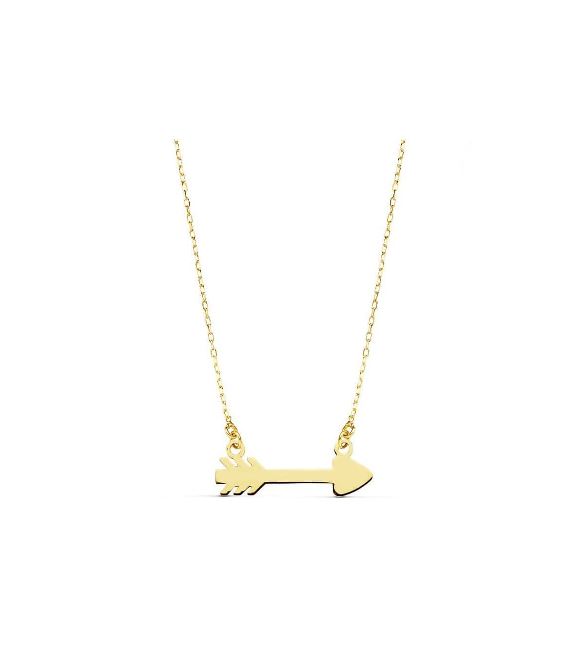 Collar flecha de cupido de oro amarillo 18 kilates