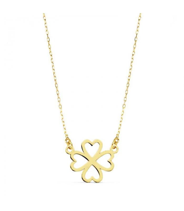 Gargantilla Trébol 18 Ktes collar amor suerte san valentin