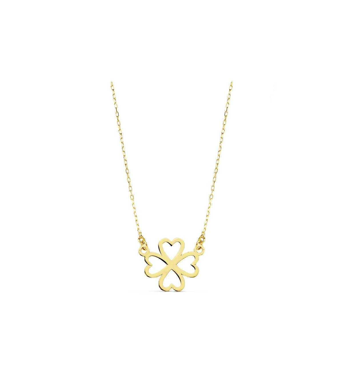 Gargantilla Trébol 18 Ktes collar amor suerte san valentin