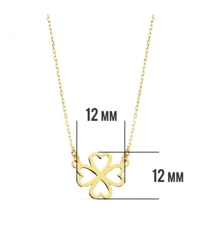 Gargantilla Trébol 18 Ktes collar amor suerte san valentin