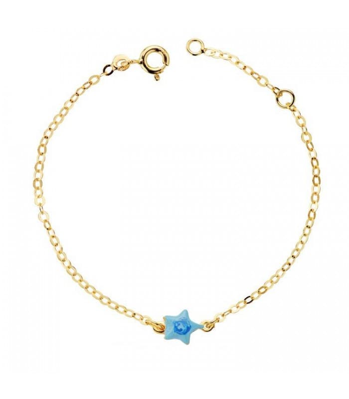 Bracelet bébé or 18 carats étoile bleue