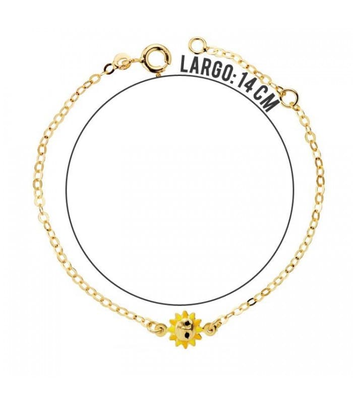 Pulsera bebé oro 18 ktes Sol