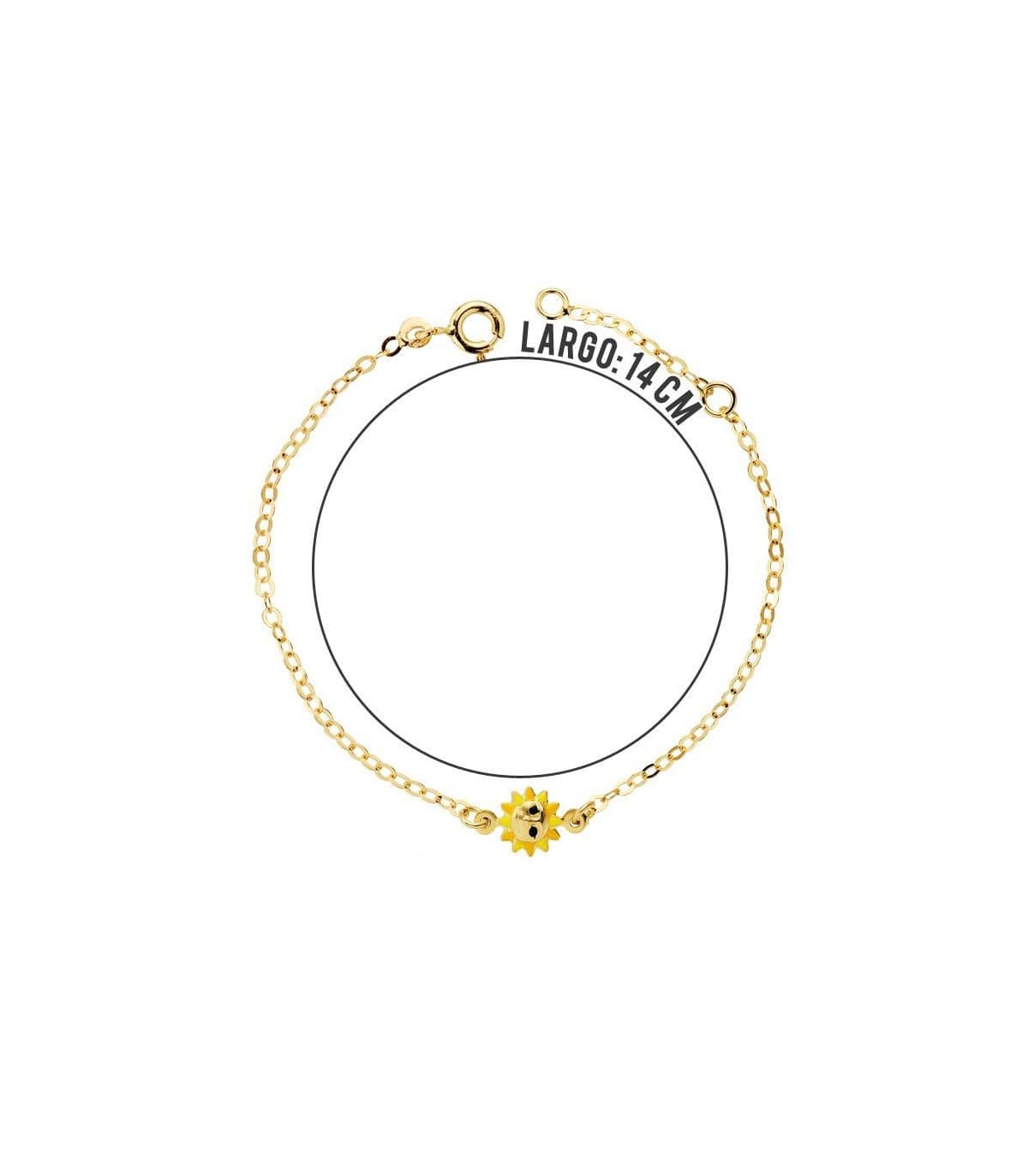 Pulsera bebé oro 18 ktes Sol
