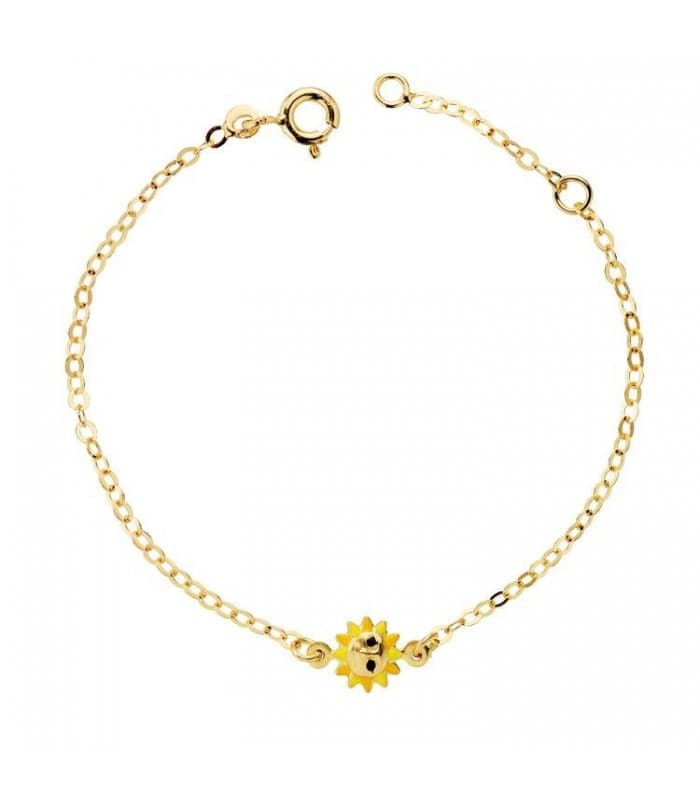 Pulsera bebé oro 18 ktes Sol