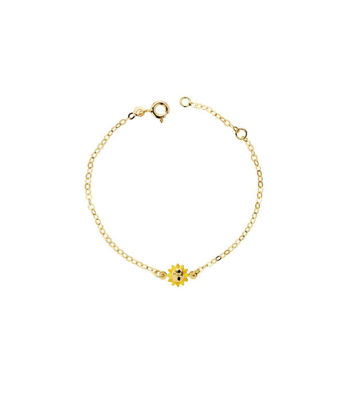 Pulsera bebé oro 18 ktes Sol