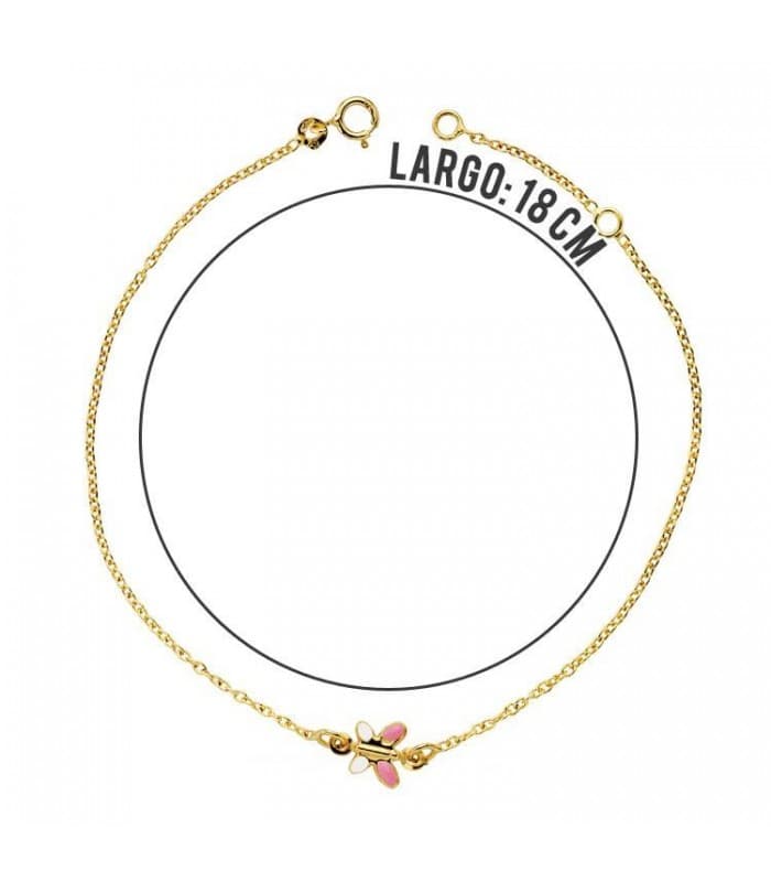 Pulsera bebé oro 18 ktes Mariposa