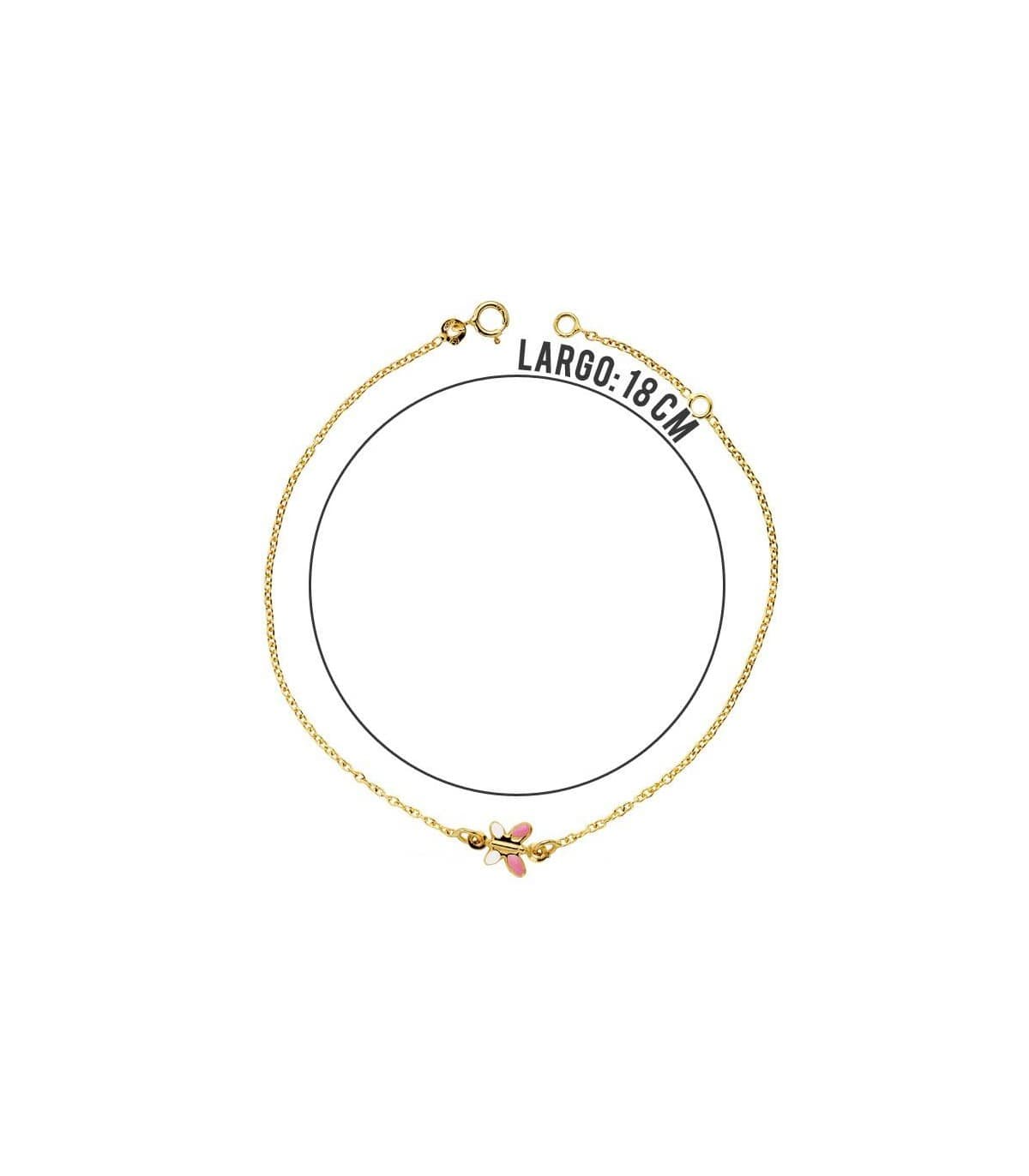 Pulsera bebé oro 18 ktes Mariposa